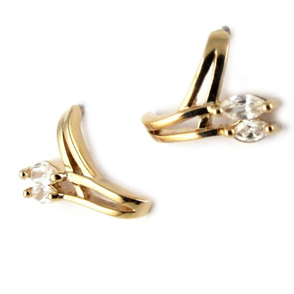 Les Trésors De Lily [B9438] – Weißvergoldete „Epis“-Ohrringe