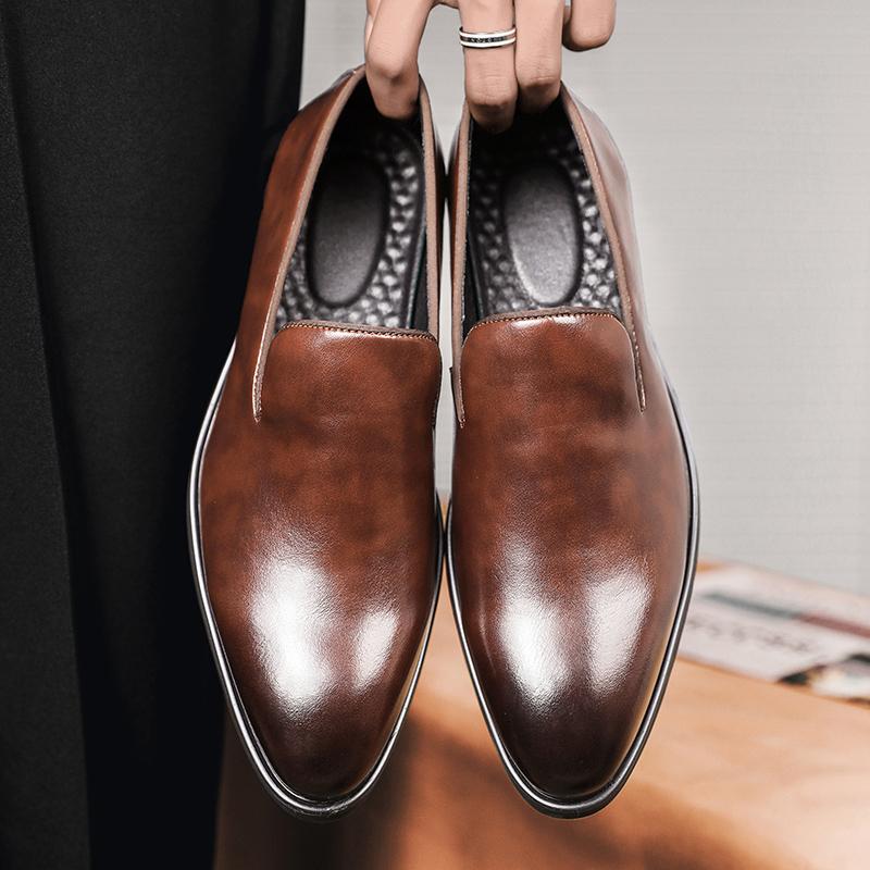 Herre Rødsåle Loafers Sko PU Ensfarvet Mote Business Casual Selskap Hverdag Allsidig Enkel Klassisk Dressko Stor Størrelse 47