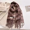 Fashion Autumn Winter Warm Cashmere Scarf Plaid Pattern Long Tassels Women Thicken Wrap Shawl Lady Muffler Bufanda Pashmina New