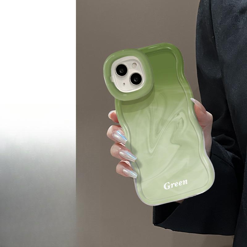 

Зеленый грязный ремешок, подходящий для Apple 15, чехол для мобильного телефона Iphone14promax, двойной кронштейн Xr, волнистая сторона Redmi K40/K40 Pro