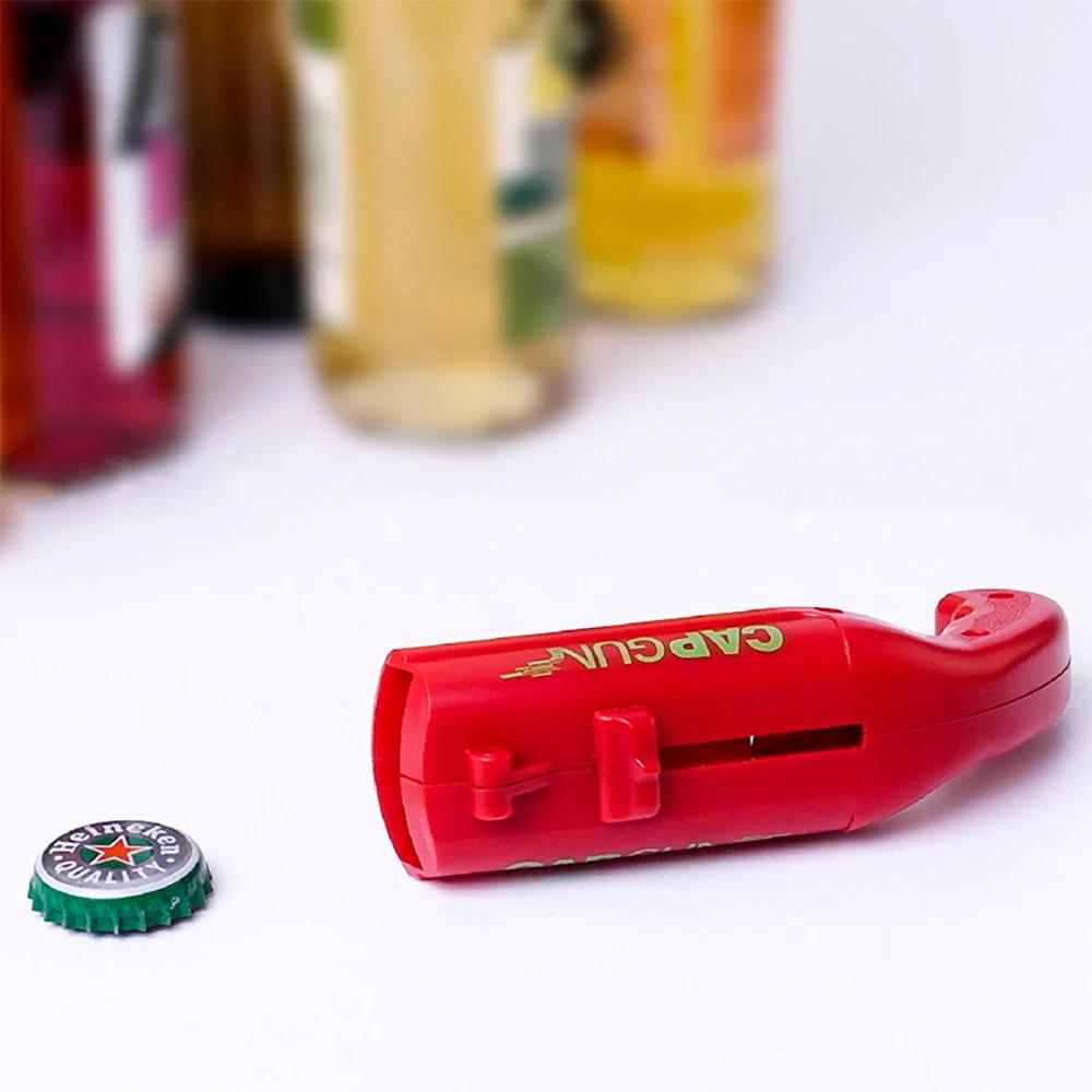 Abridor de botellas de cerveza con pistola de tapa, abridor de bebidas portátil, lanzador de tapas, suministros para fiestas de cocina, herramienta de Bar, accesorios de cocina