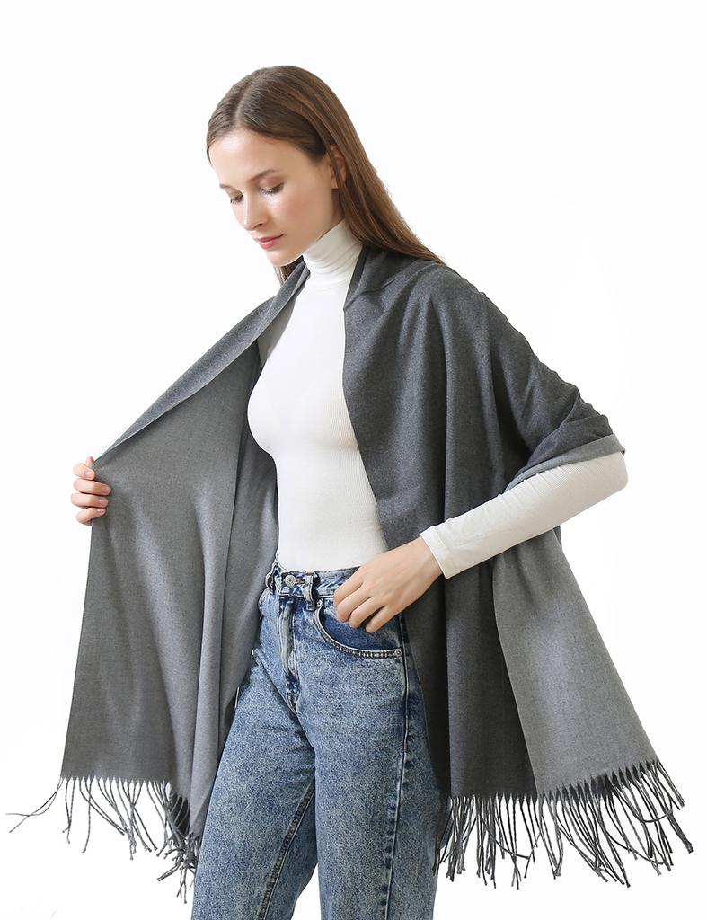 New Solid Color Pashmina Scarf Tasels Shawl For Woman Autumn Winter Scrves Lady Fashion Wraps Cashmere Wool Muffler Bandelet