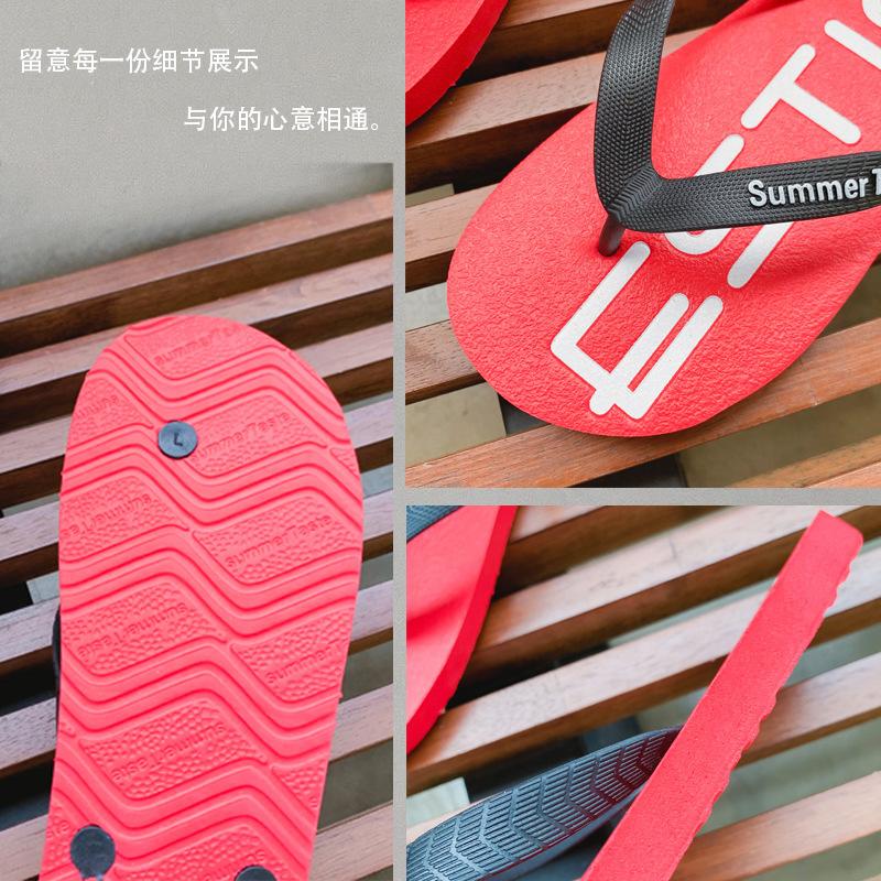 Slippers men's summer flip-flops men's non-slip soft bottom student personality leisure beach pinch foot cool slippers