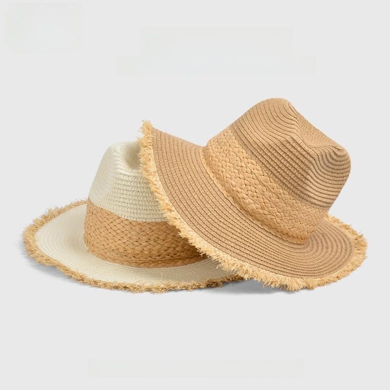 Summer Panama Hat With Wide Brim For Beach And Outdoor Sun Protection