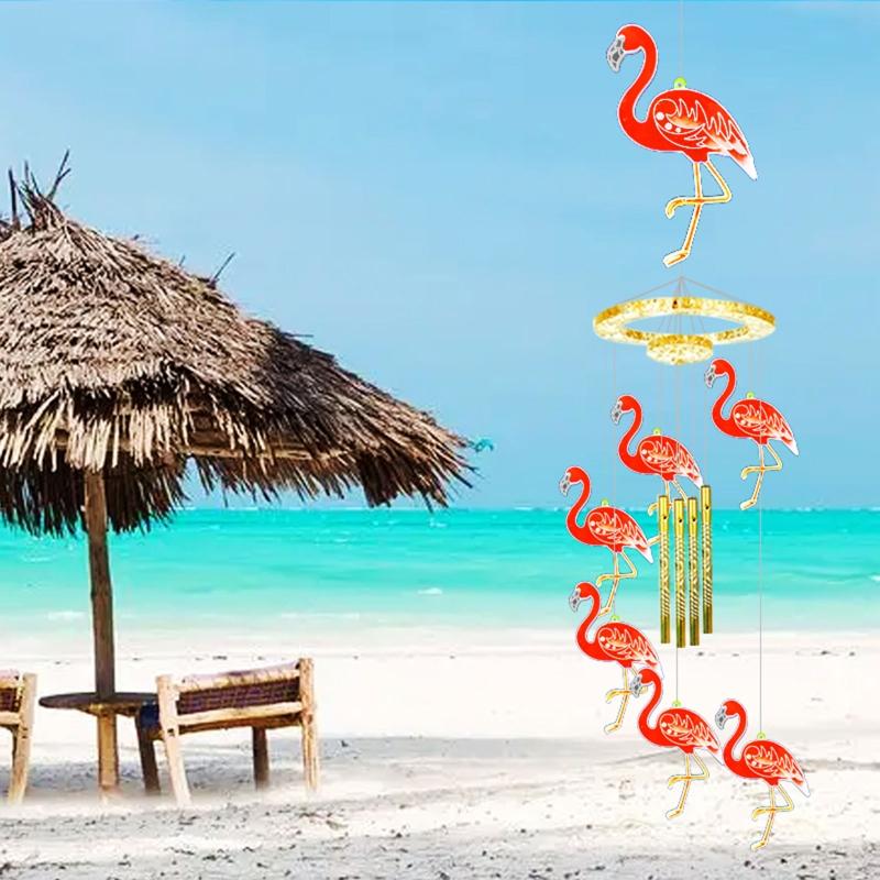 1 Set Flamingo Wind Chime Pendant Drop Glue Mold Diy Keychain Coaster Flamingo Wall Hanging Decorative Silicone Mold