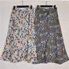 Export Tail Goods Cut Label Chiffon Print High Waist Elastic Band Waist Skirt Mid-Length Skirt Holiday Photography Artistic Summer