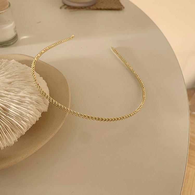 Korean Minimalist Thin Metal Chain Headband for Face Washing & Hair Styling