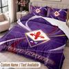 Fiorentina FC Printed Bedding Set Custom Name Text 1 Duvet Cover 2 Pillowcases For Bedroom