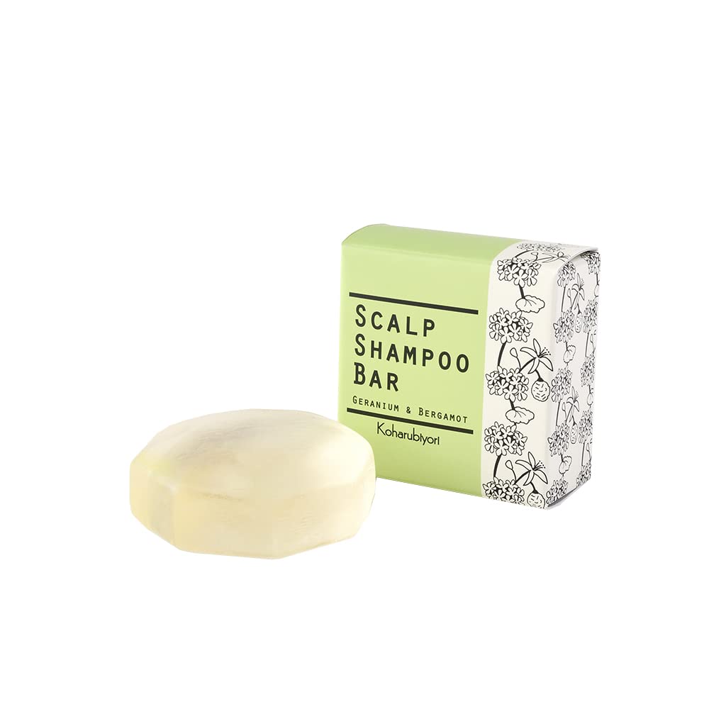 

Koharubiyori Scalp Shampoo Bar 100g Geranium & Bergamot Scent Solid Shampoo Treatment In