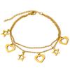 Stainless Steel Bracelets Fashion Popular Hollow Star Heart Pendant Layer Chain Fine Bracelet For Women Zircon Banquet Gifts