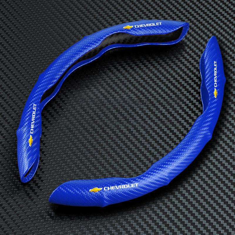 2pcs Carbon Fiber Non-Slip Steering Wheel Cover Car Accessories For Chevrolet Captiva Cruze Silverado Spark Crvalier Malibu