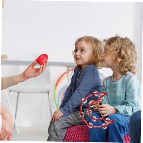 COOPHYA 1 Set Percussion Hand Maracas with Egg Shaker, Adult Tambourine, Maracas for Adults, Hand Tambourine, Plastic