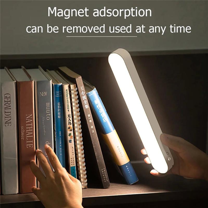 Lampada da Scrivania a LED Ricaricabile USB Luce Dimmerabile Continuamente Lampada da Tavolo Magnetica da Appendere Lampada da Notte per Camera da Letto Lampade da Tavolo per Lettura