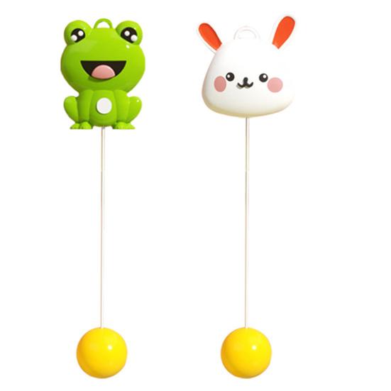 1 Set Tennis Trainer Highly Resilient Height Adjustable Hand-eye Coordination Cartoon Rabbit Table Tennis Trainer Indoor Sports
