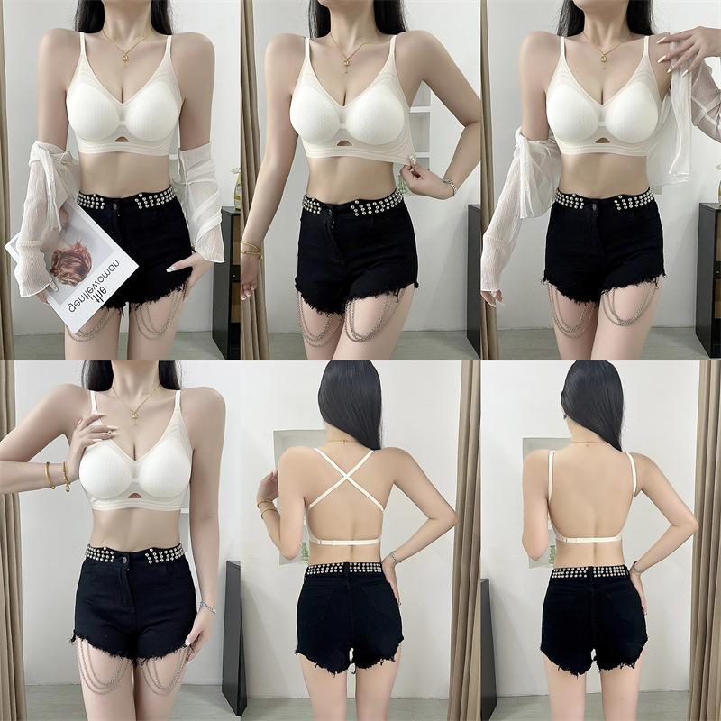 Non-marking Summer Cool Feeling Outside Expanding U Back Underwear Top Support Anti-sagging Side Breasts Bra
