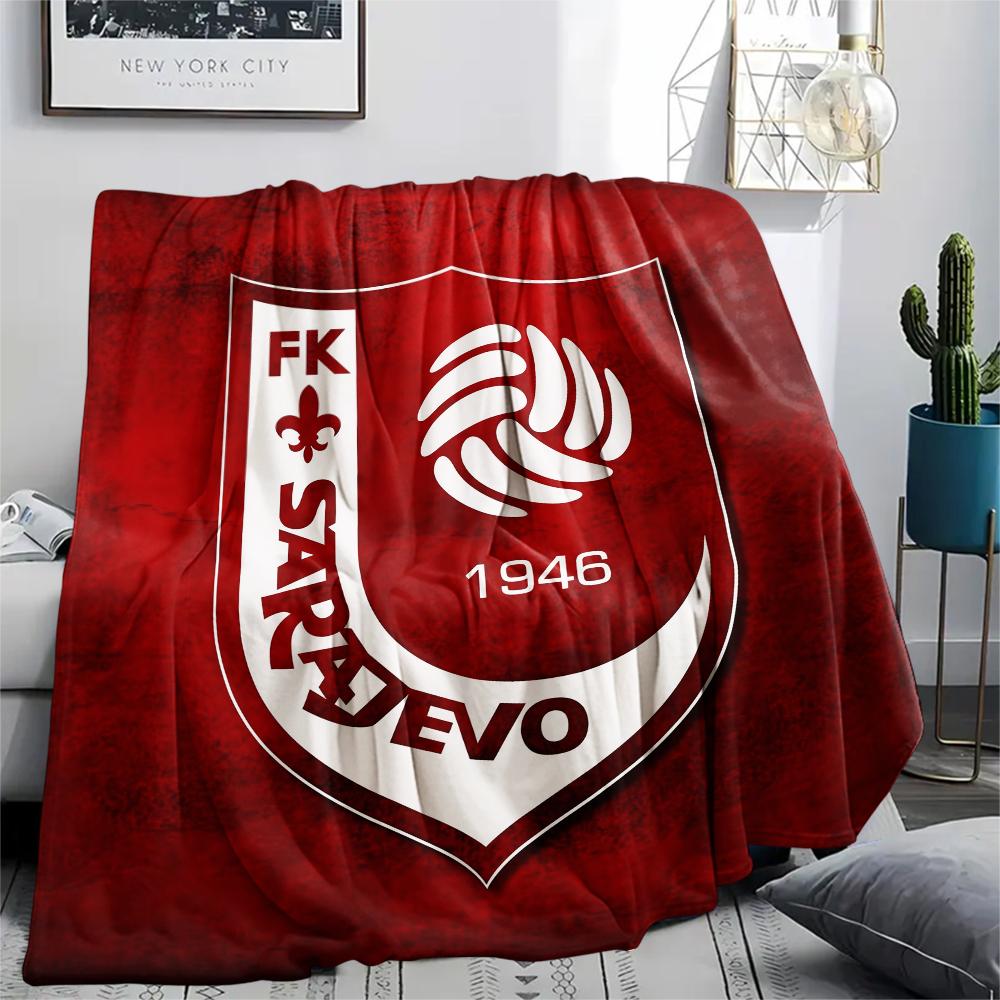 

1946 Sarajevo FC pattern Flannel Blanket, High quality Comfortable for All Seasons, Home Decor, Warmth and Comfort, Perfect for Gifts. 80cm x 120cm
