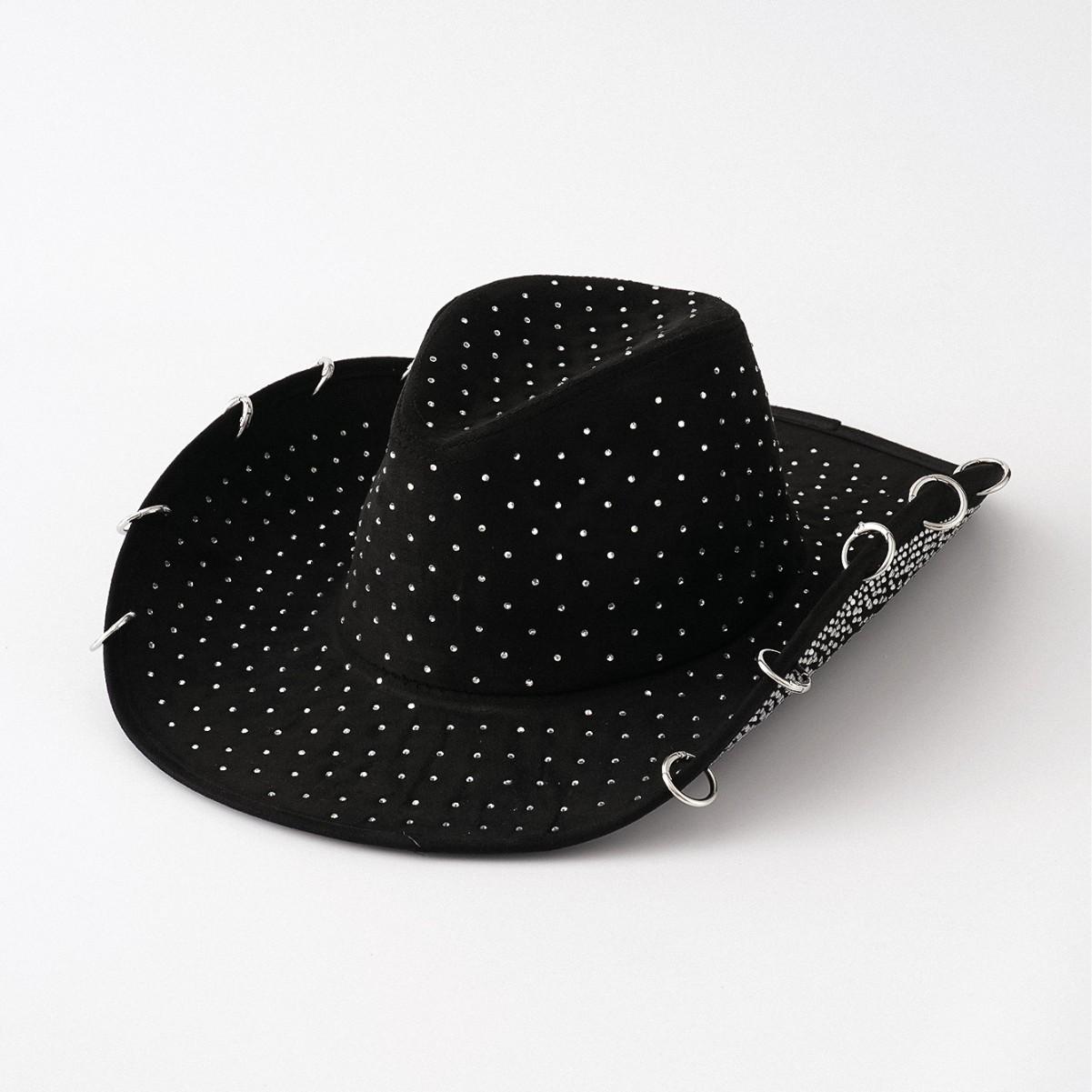 

Special Denim hat Rhinestone cowgirl hat party girl y2k western girl hat bling bling Talor Hat British Retro Church Panama Hat Adult 56-58CM