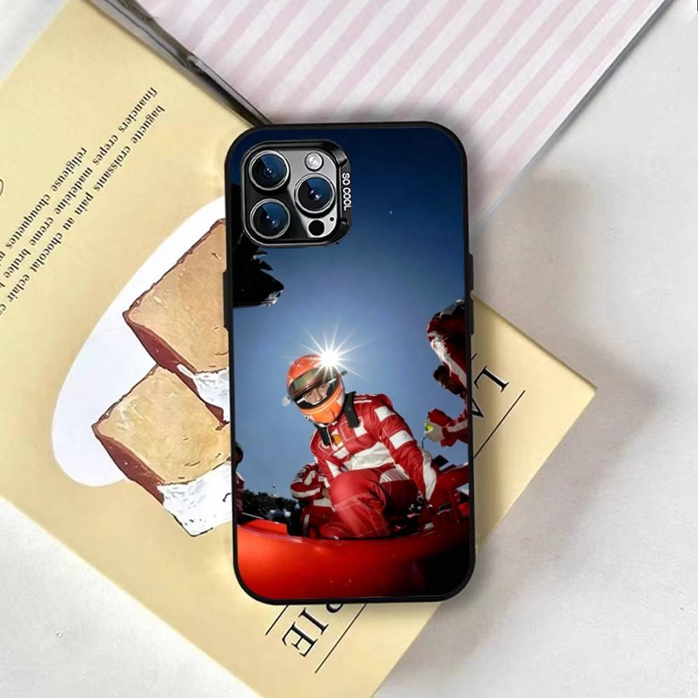 Racing Driver M-Michael Phone Case For iPhone 17,16,15,14,13,12,11 Plus,Pro Max,XS,Colorful Silver Phone case Funda Cover