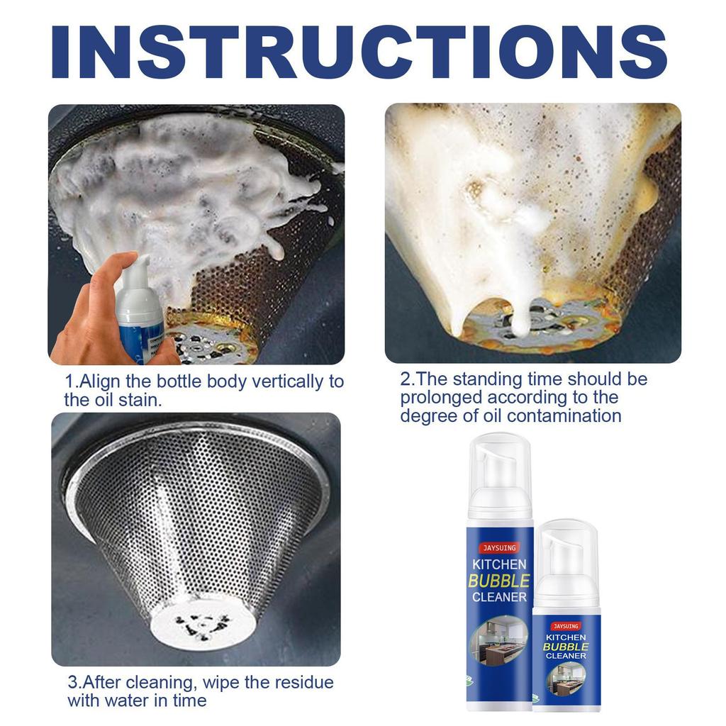 Küchenreinigungs-Schaumreiniger, Küchenutensilien-Rostentferner, Herdhauben-Schwerölreiniger