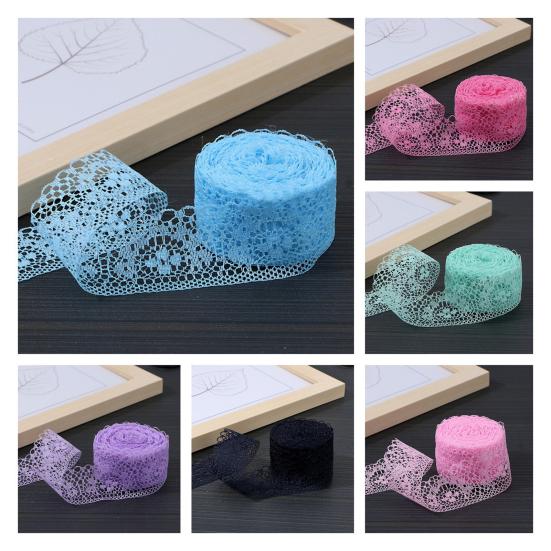 1 Rolle 10M Rüschen-Dekor Exquisites DIY Polyester Visueller Effekt Schwer zu verblassen Spitze-Dekor für Zuhause