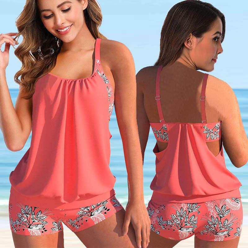 

2024 Новый женский купальник с высокой талией, комплект из двух предметов, комплект бикини, сексуальная пляжная одежда, купальный костюм, женский купальник, свободный купальный костюм 5XL