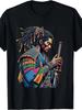 Men'S African American Samurai Bushido Art T-Shirt, 100%, Casual Loose Fit, Short Sleeve, Round