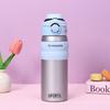 550ml Dual Drink 316 Stainless Steel Insulated Water Bottle, One Click Flip Straw Sports Tumbler for Women Gym Commute