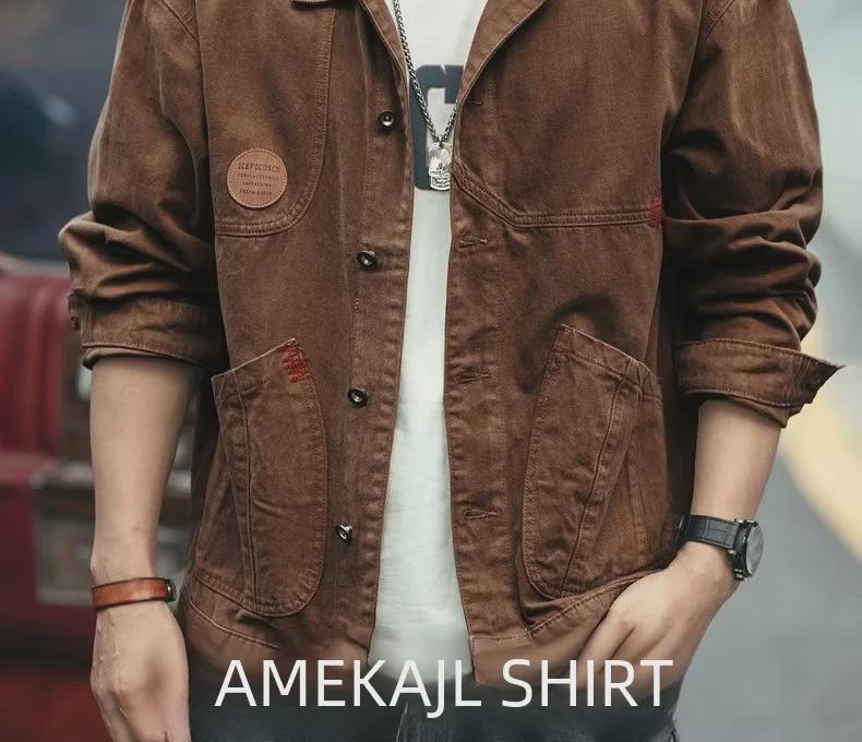 Ανδρικό Ρετρό Τζιν Μπουφάν - Ευέλικτο, Στυλάτο Ρούχο Εργασίας για Άνοιξη και Φθινόπωρο