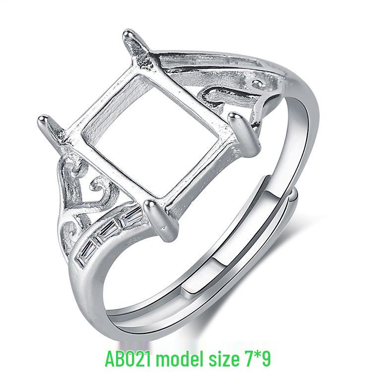 

Овальные оправы для колец из серебра с покрытием 18-каратным золотом для мужчин и женщин с инкрустацией жадеитом и янтарем Adjustable Open Size