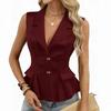 Casual Fashion Summer V-neck Suit Jacket with Exquisite Butterfly Knot Buttons