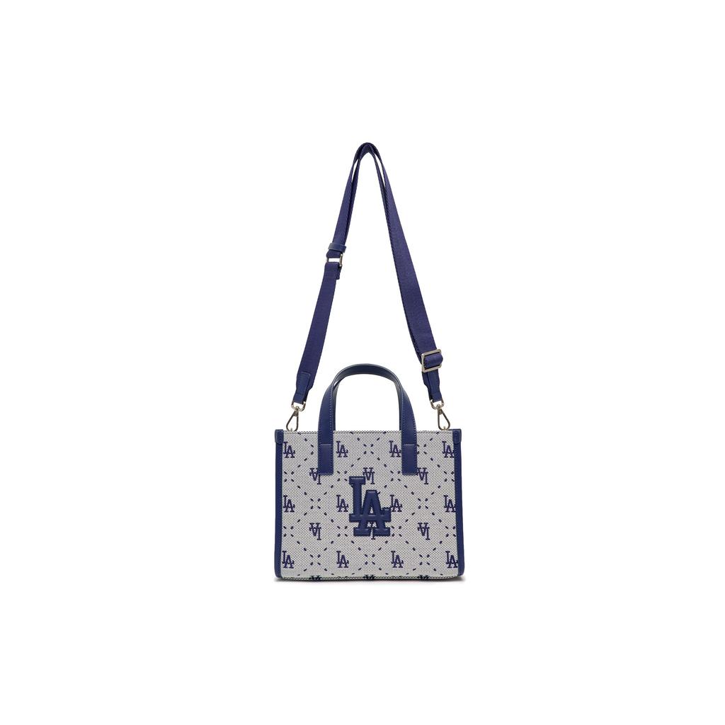 MLB Vintage Floral Los Angeles Dodgers Letter Print Large Logo Adjustable Shoulder Strap Tote Bag Women tote bag Blue 3AORS013N-07NYL