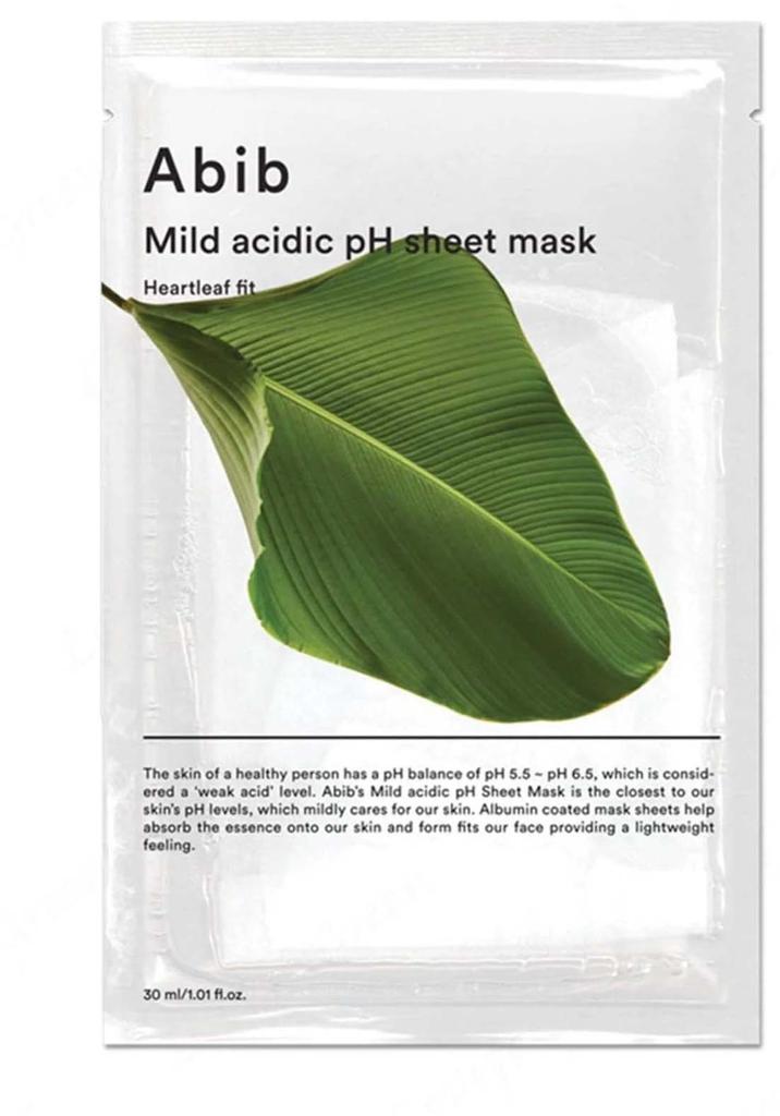 ABIB Mild Acidic pH Sheet Mask Heartleaf Fit 30 Ml - A Sheet Mask with a Mild Acidic pH and Heartleaf Leaf Extract