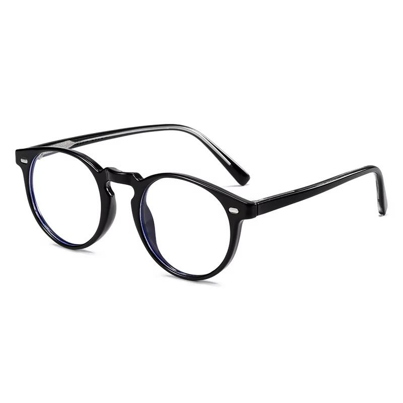 TR90 Blue Light Blocking Round Eyeglasses for Women Men Students Prescription 0 to -6 0 Nearsighted Optical Glasses