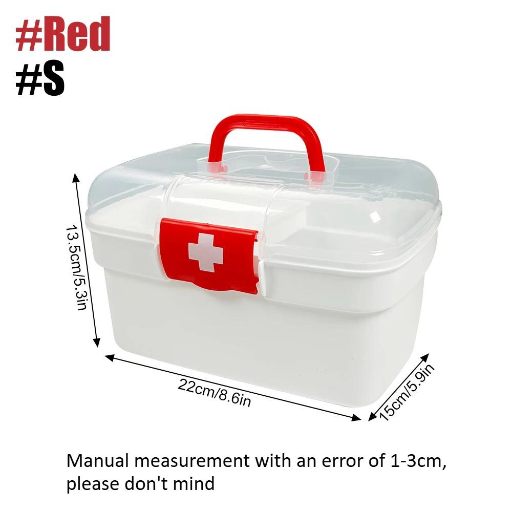 

Portable 2-Tier Weekly Pill Organizer, Refillable Medicine Box with Handle for Travel Home Office First Aid Kit Storage