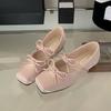 Fashion 2025 New Fashion Silk Women Flats Slip On Shoes Female Butterfly-Knot Ladies Mary Janes Shoes With Height Increasing Footwear