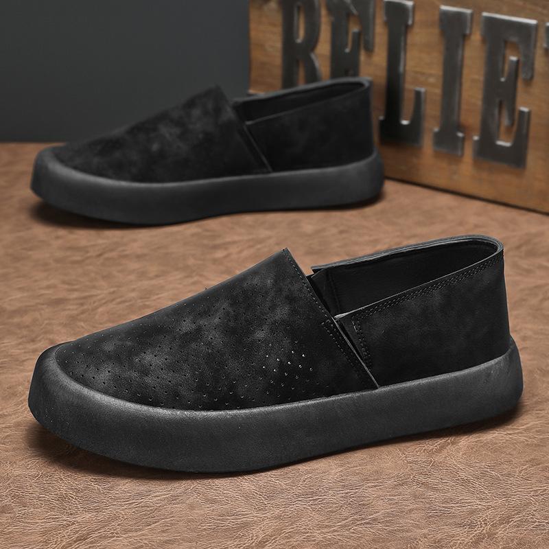 Spring 2025 new retro breathable loafers men's Doudou shoes youth casual shoes Korean version fashion trendy men's shoes