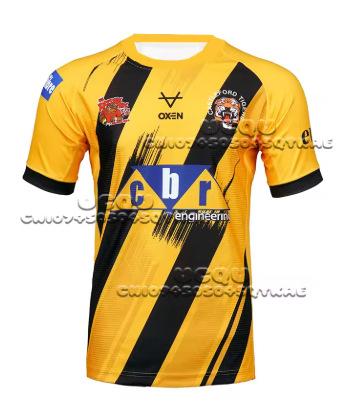 Ragby, pánské a dámské nové sportovní oblečení Castleford Tigers Britská móda prodyšné krátký rukáv