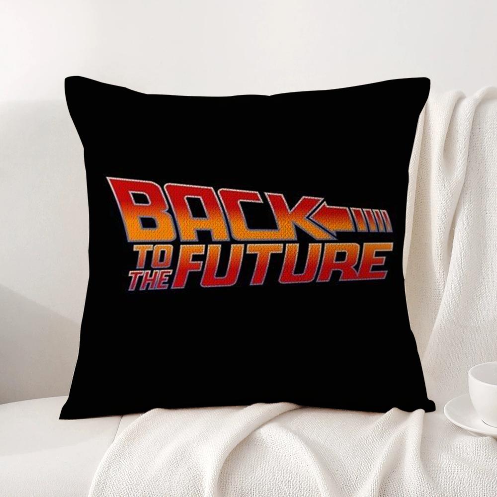B-Back To The Future Cushion Cover Summer Coolness Linen Fabric Double-Sided Printing Pillow Case Sofa Home Decor Gift