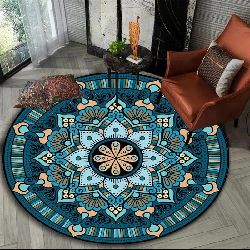 Bohemisk Mandala Rund Sovrum Nattduksbord Mat Korg Hängande Datorstol Golvmatta Meditation Yoga Mat decoracion