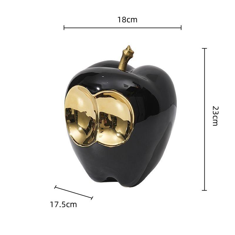 

Ceramic Handicrafts Golden Apple Abstract Gap Apple Simulated Fruit Sculpture Decorative Figurines Home Decoration Accessories чорний