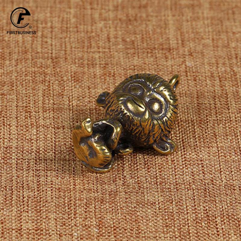 Vintage Copper Mini Monkey Figurines Ornaments Home Decor Accessories for Living Room Brass Animal Statue Desk Decorations Gifts