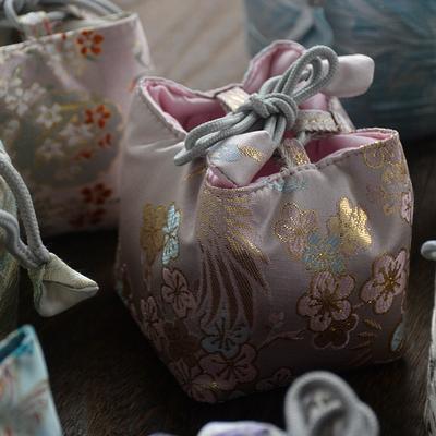 Chinese Brokaat Thee Set Opbergtas Theepot Deksel Kom Anti-Stoot Doek Zakken Buiten Enkele Kop Theekop Dikke Bundel Zak 8x9cm