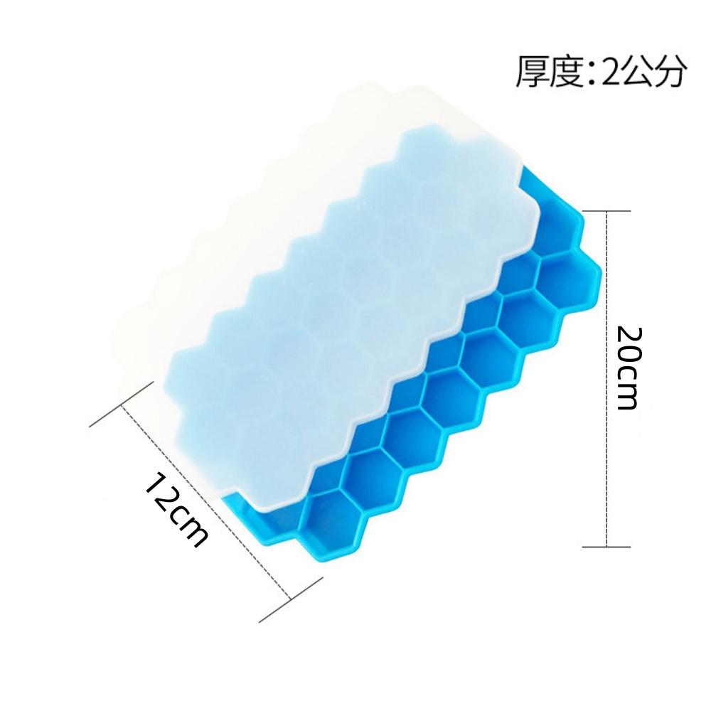 37 Vertiefungen Waben-Eisform Wiederverwendbare Silikon-Eiswürfelform BPA-frei Eiscremebereiter mit Deckeln DIY Eis am Stiel Form Eiswürfelbehälter