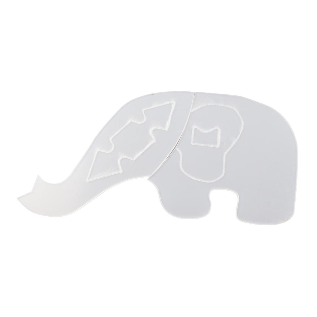 3PCS Elephant Template Ruler Cute Lovely Animal Easy Use Acrylic Sewing Pattern Template for