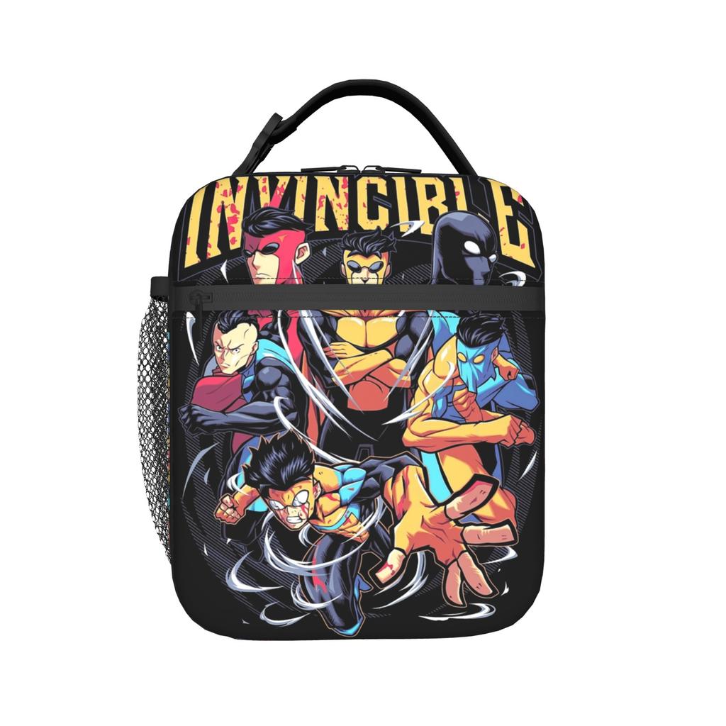 Invincible Lunch Bag For Men Atom Eve Graphic Lunch Box Funny Outdoor Picnic Cooler Bag Portable Oxford Thermal Lunch Bags