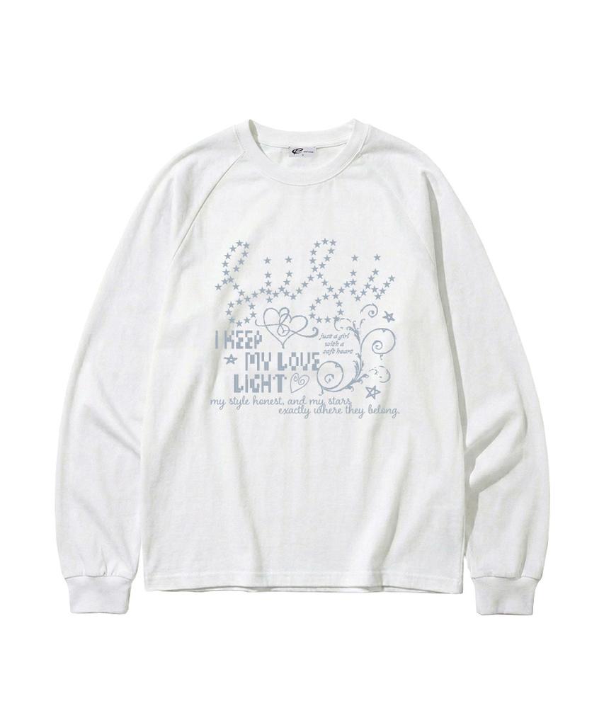 PAGESIISII My Love Light Print Oversized Long Sleeve White
