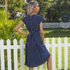 Polka Dot Dresses Ladies Short Sleeve Dresses Casual Round Neck Pullover Loose Dresses Pleated Beach Party Dress Plus Size