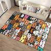 Colorful Cartoon Cat Pattern Carpet - Cute Animal Design for Home Decor Suitable for use as an anti-slip for room and bedroom sofas