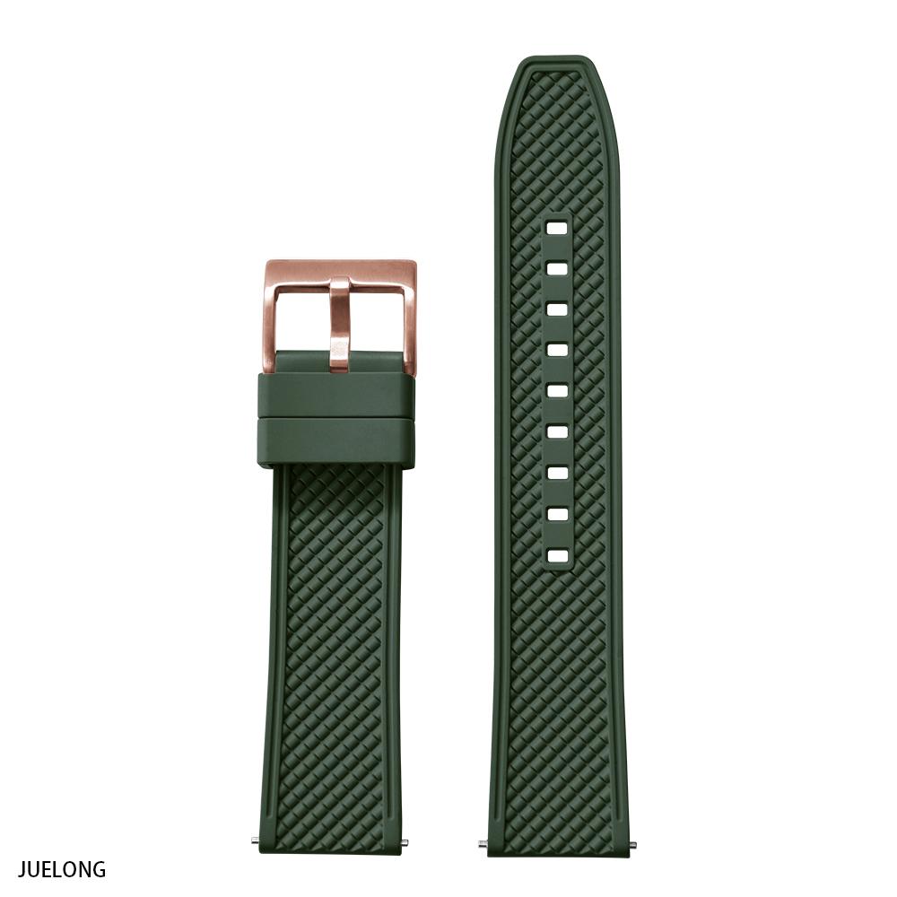 New Design HAISCH FKM Rubber Watch Strap 18mm 20mm 22mm 24mm Bullet Shape Quick Release Watch Bands Diving Waterproof Wristbands