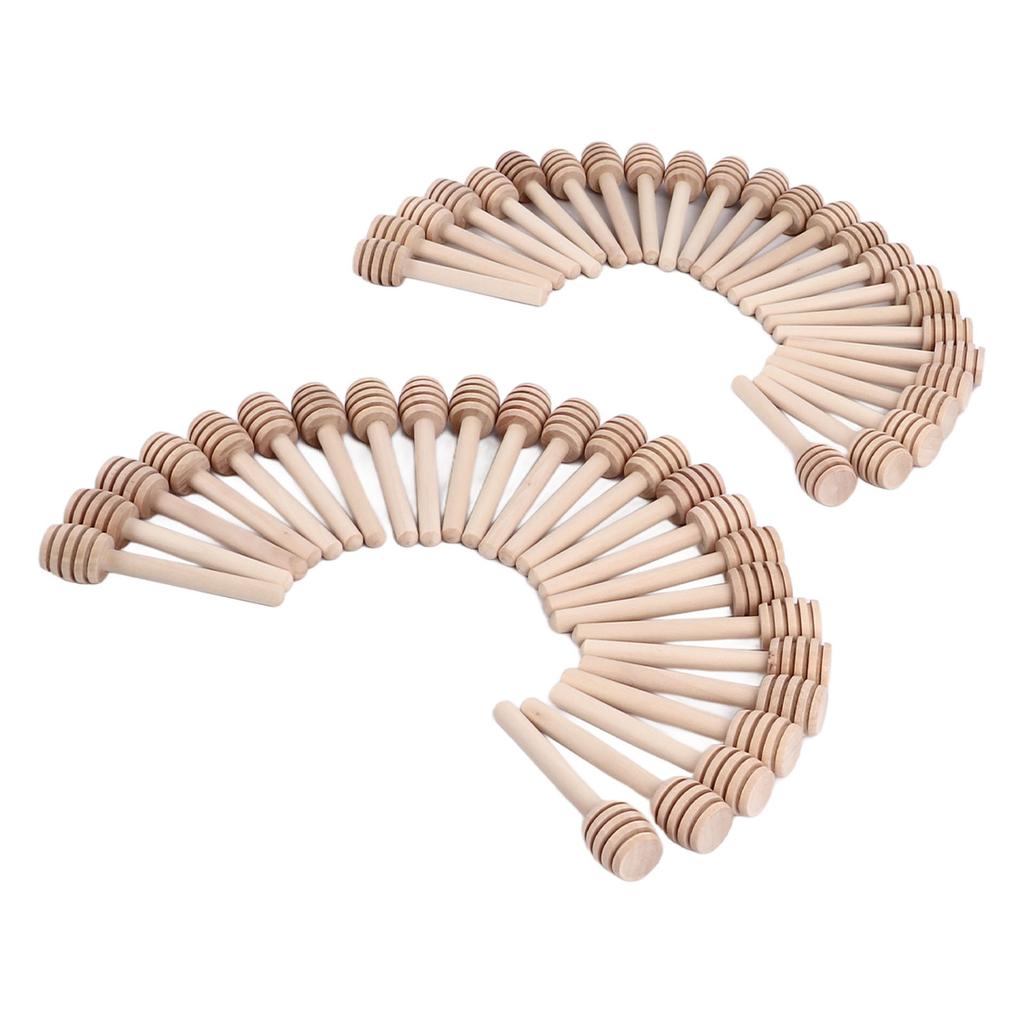 50PCS Honey Dipper Sticks Wooden Mini Honey Mixing Stirrer Wand Honeycomb Sticks for Honey Jar Dispense Drizzle Honey